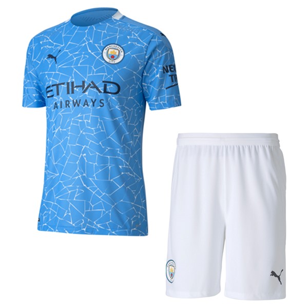 Camiseta Manchester City Replica Primera Ropa Niños 2020/21 Azul